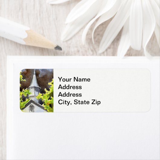 Landschappen op het platteland en de kerk van schi etiket (Insitu)