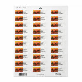 Landschappen oranje zonnehemel. etiket (Full Sheet)