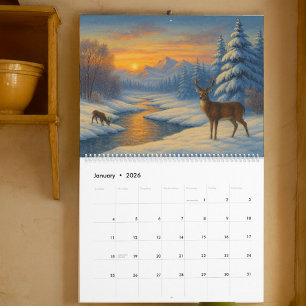 Landschappen van de seizoenen Sjabloon Kalender