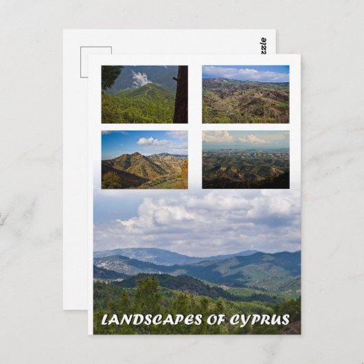 Landschappen van het briefkaart Cyprus (Voorkant / Achterkant)