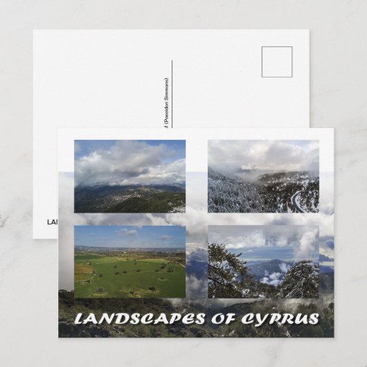 Landschappen van het briefkaart Cyprus (Voorkant / Achterkant)