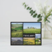 Landschappen van Toscane, zwarte lijst collage Briefkaart (Staand voorkant)