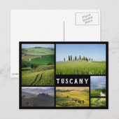 Landschappen van Toscane, zwarte lijst collage Briefkaart (Voorkant / Achterkant)
