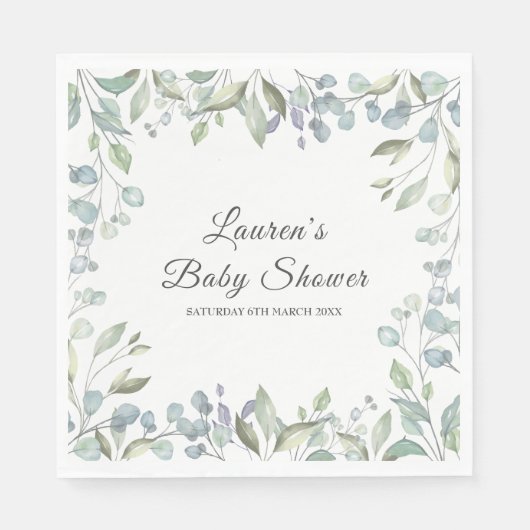 Landschaps bloemengroenten baby shower / Sprinkle Servet (Voorkant)