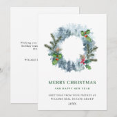 Landschaps Krans Vakantie Zakelijke Groet Feestdagenkaart (Voorkant / Achterkant)