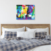 Landschapsabstracte Schildering Levendig Paars Gee Canvas Afdruk (Insitu (Slaapkamer))