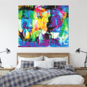 Landschapsabstracte Schildering Levendig Paars Gee Canvas Afdruk (Insitu (Slaapkamer))