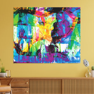 Landschapsabstracte Schildering Levendig Paars Gee Canvas Afdruk
