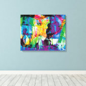 Landschapsabstracte Schildering Levendig Paars Gee Canvas Afdruk (Insitu (Houten vloer))