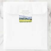 Landschapsadres Napa Valley Waterverf Vineyard Vierkante Sticker (Tas)