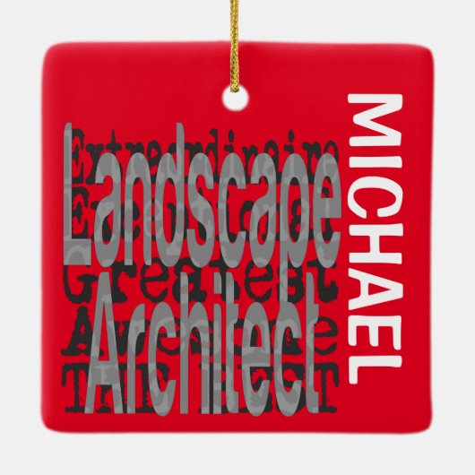 Landschapsarchitect Extraordinaire CUSTOM Keramisch Ornament (Achterkant)