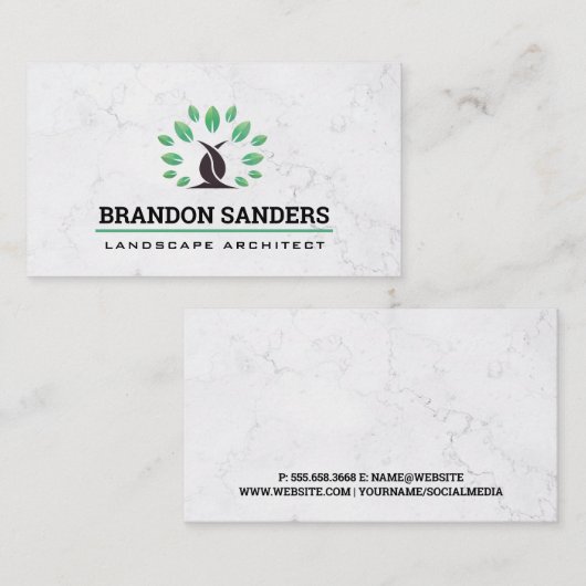 landschapsarchitect | gestileerde boom visitekaartje (Voorkant / Achterkant)