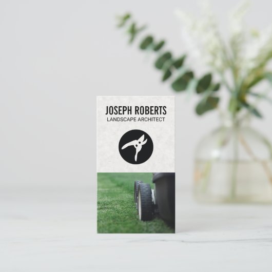 Landschapsarchitect | trimmers | Grasmaaier Visitekaartje (Staand voorkant)