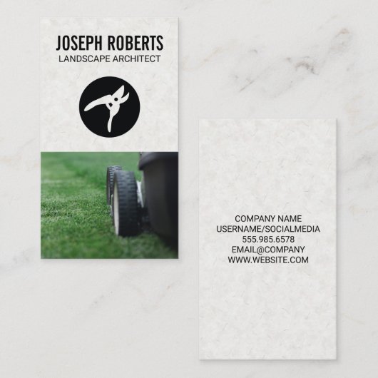 Landschapsarchitect | trimmers | Grasmaaier Visitekaartje (Voorkant / Achterkant)