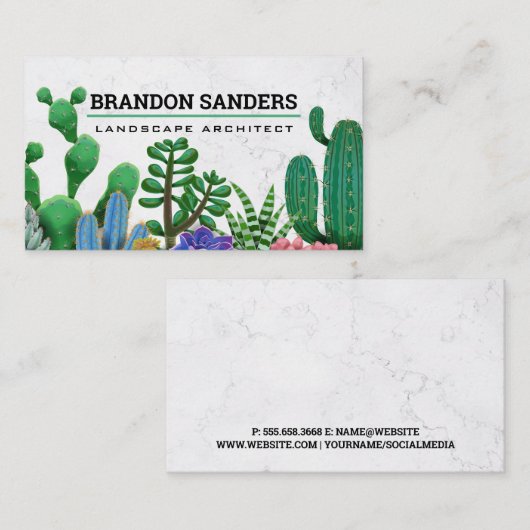 Landschapsarchitect | Vetplanten Visitekaartje (Voorkant / Achterkant)