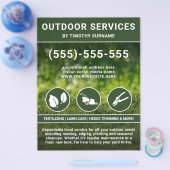 Landschapsarchitecten bieden groen gazon en pictog flyer (Enkel)