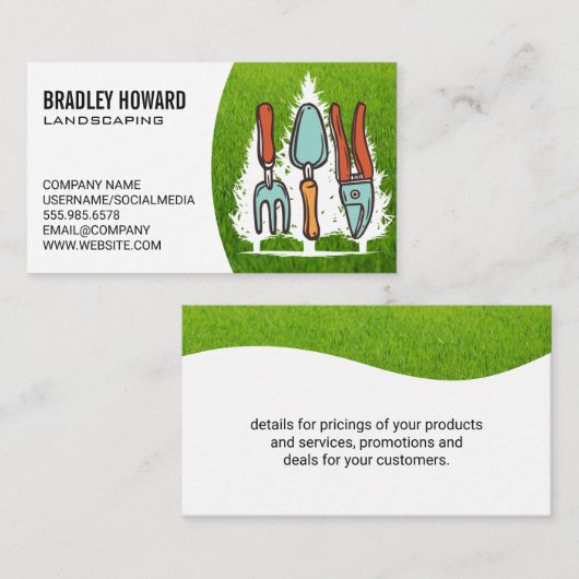 landschapsarchitectuur | Bomen | tuingereedschap Visitekaartje (Voorkant / Achterkant)