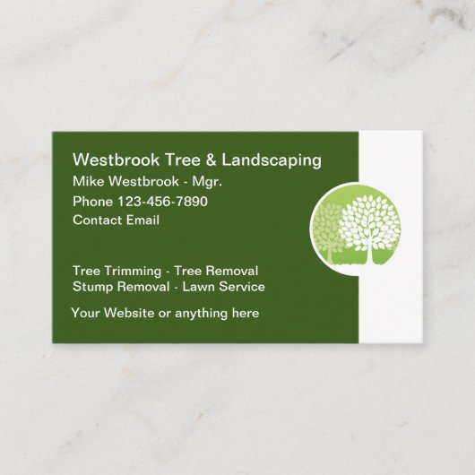 Landschapsarchitectuur en boomservice visitekaartje (Voorkant)