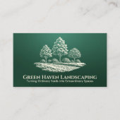 Landschapsarchitectuur en gazon onderhoudsservices visitekaartje (Voorkant)