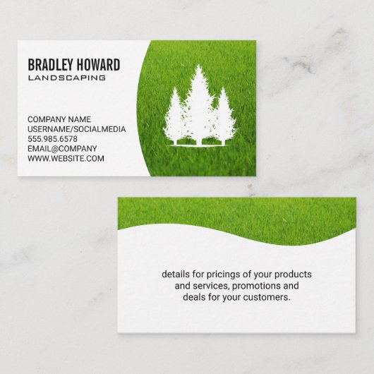 Landschapsarchitectuur | Gazon en Hoge Bomen Visitekaartje (Voorkant / Achterkant)