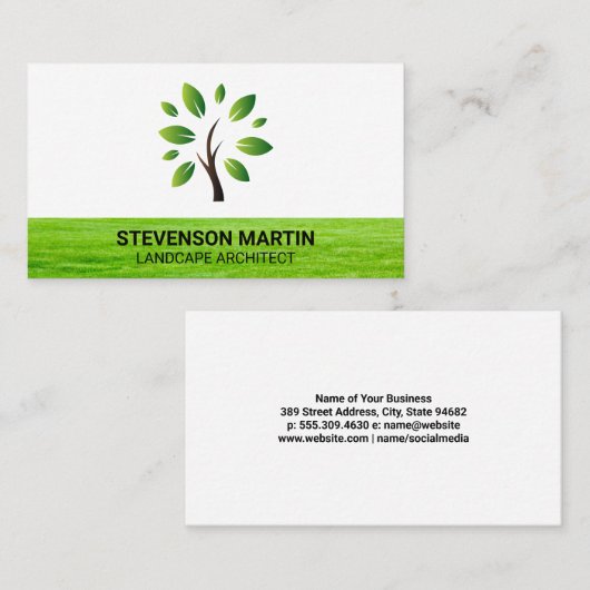 landschapsarchitectuur | Gras en bomen Visitekaartje (Voorkant / Achterkant)