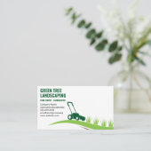 Landschapsarchitectuur | Grasmaaier snijdt gras Visitekaartje (Staand voorkant)