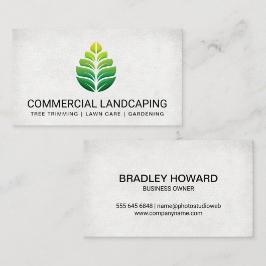 Landschapsarchitectuur Groene Blad Logo | Tuiniere Visitekaartje (Voorkant / Achterkant)