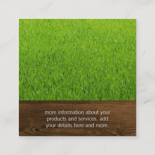 Landschapsarchitectuur | Houtnerf | Gras Natuurlij Vierkante Visitekaartje (Achterkant)