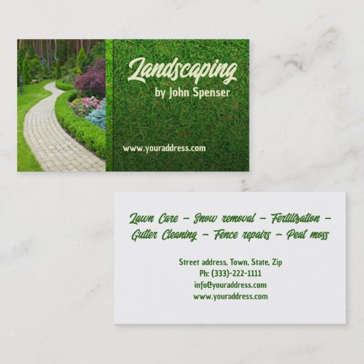 Landschapsarchitectuur Lawn Care Tuinman Nieuw ont Visitekaartje (Voorkant / Achterkant)