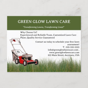 Landschapsarchitectuur of Lawn Care Business Marke Briefkaart