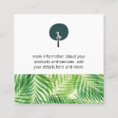 landschapsarchitectuur | palmblad vierkante visitekaartje (Achterkant)
