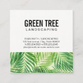 landschapsarchitectuur | palmblad vierkante visitekaartje (Voorkant)
