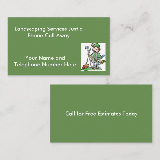 Landschapsarchitectuur Standaard Visitekaartjes (Voorkant / Achterkant)