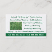 Landschapsarchitectuur, tuin en servicebedrijf visitekaartje (Achterkant)