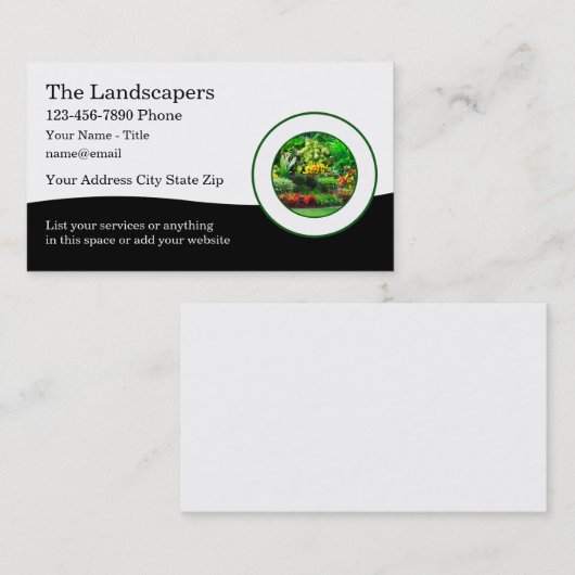 Landschapsarchitectuur Tuin Thema Visitekaartjes (Voorkant / Achterkant)