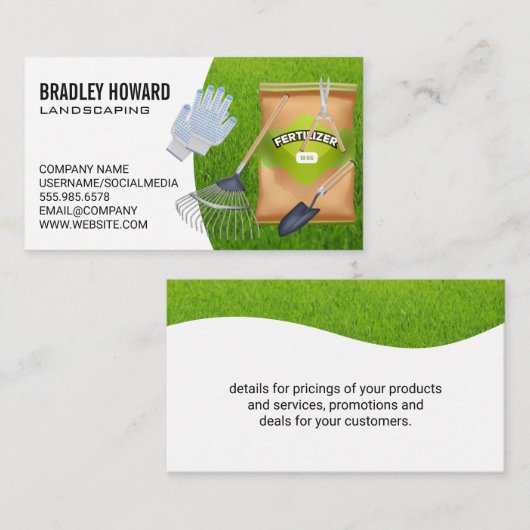 landschapsarchitectuur | tuingereedschap | gazonve visitekaartje (Voorkant / Achterkant)