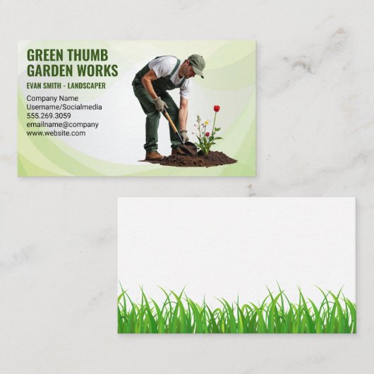 Landschapsarchitectuur | Tuinman Bloemen planten Visitekaartje (Voorkant / Achterkant)