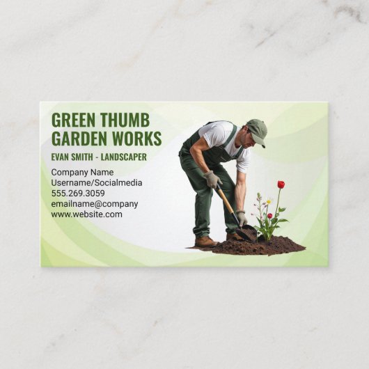 Landschapsarchitectuur | Tuinman Bloemen planten Visitekaartje (Voorkant)