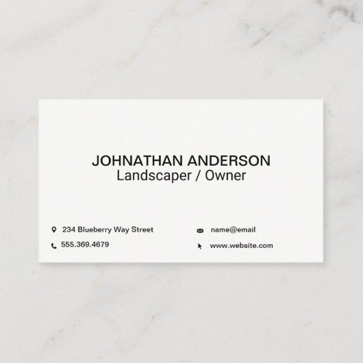 Landschapsarchitectuur Visitekaartje (Achterkant)