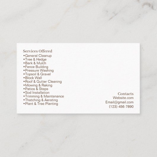  landschapsarchitectuur Visitekaartjes (Achterkant)