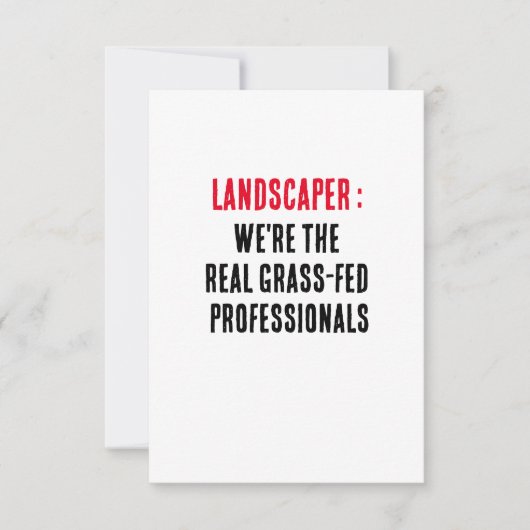 Landschapsarchitectuur Wij zijn de echte grasgevoe Bedankkaart (Voorkant)