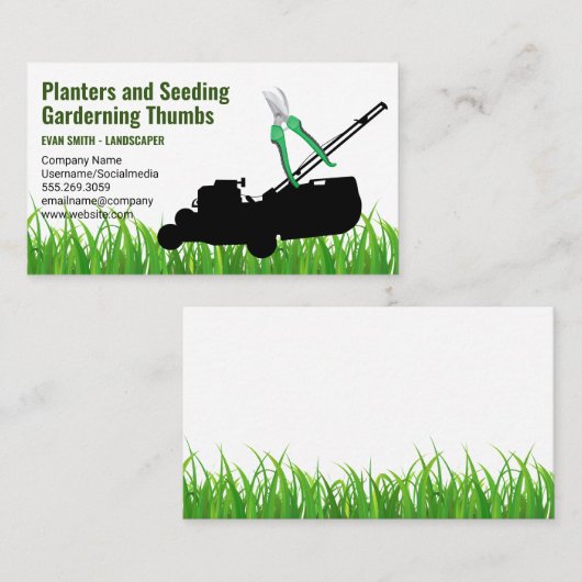 landschapsarchitectuur | zitgrasmaaier | Trimmers Visitekaartje (Voorkant / Achterkant)