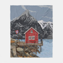 Landschapsbeeld Rorbu Lofoten Bergen Noorwegen