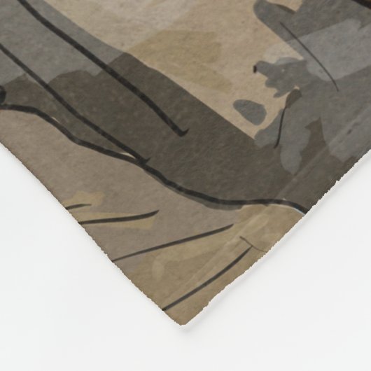 Landschapsbeeld Rorbu Lofoten Bergen Noorwegen Fleece Deken (Hoek)