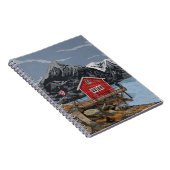 Landschapsbeeld Rorbu Lofoten Bergen Noorwegen Notitieboek (Rechterzijde)