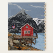 Landschapsbeeld Rorbu Lofoten Bergen Noorwegen Planner (Achterkant)