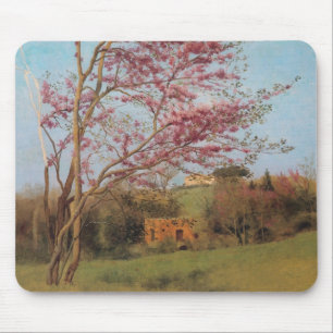 Landschapsbloeiende rode amandel (studie) muismat