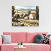  landschapsboerderij canvas afdruk (Insitu (Woonkamer))