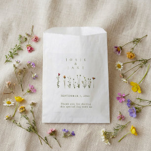 Landschapsbruiloft wilde bloemen favoriet tasjes bedankzakje
