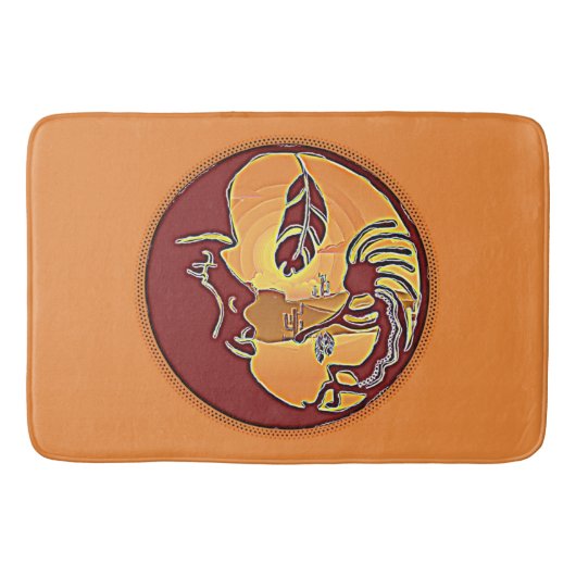 LandschapsButton - Kokopelli Moon Feather 1 Badmat (Voorkant)